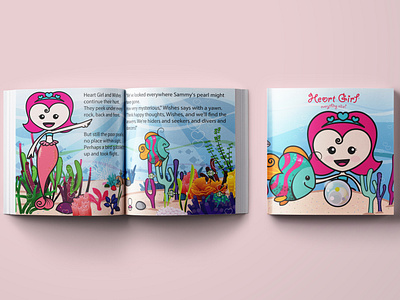 heart girl book 04 book cover design design illustration vector
