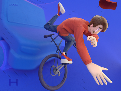 Ruined biker 3d artist c4d character cinema4d cinema4dcorona colors corona coronarender design illustration modeling