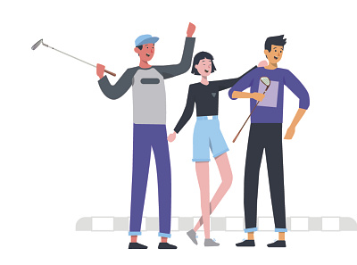 golf animation app branding environment illustrations logo typography ux vector web