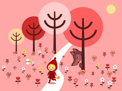 Little Red Riding hood book branding design designs environment illustrations vector