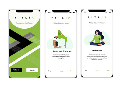 FITLIX APP app fitness app graphic design illustrations ui ux ux dseing vector yoga app