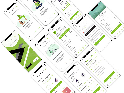 YOGA APP fitness app illustrations logo ui ux vector