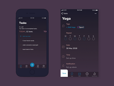 Todo app concept design list todo ui