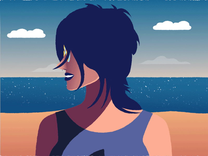 Cute flying kiss 💋 after effects aftereffects animated gif animation animation 2d beach branding dribbble flat art girl hellodribbble illustration illustrator kiss logo love motion design motion graphics motiondesign summer