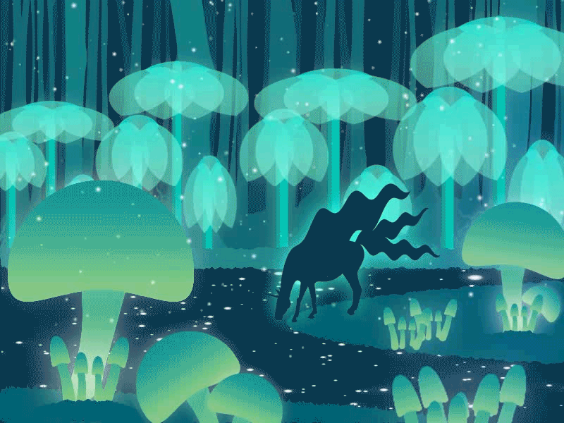 Mytical Forest after effects animation 2d forest fresh colors illustrator motion design motion graphics mythical creature mythical forest unicorn