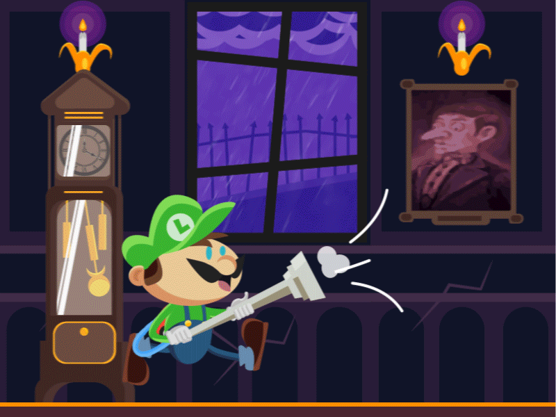 Luigi Mansion after effects flat art games ghostbusters ghosts horror illustrator luigi luigi mansion mansion mario nintendo nintendo 64 nintendo switch super mario vector wii wii u