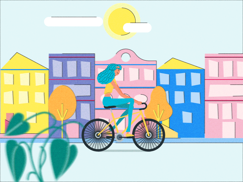 when tall girl cycles :D adobe after effects aftereffects animation animation 2d bicycle bike challenge cycle cycles daily design flat art girl illustration illustrator motion graphics rider tall texture