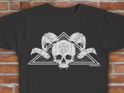 Skull of the Devourer - Tee Design horns pentagram skull t shirt tee vector