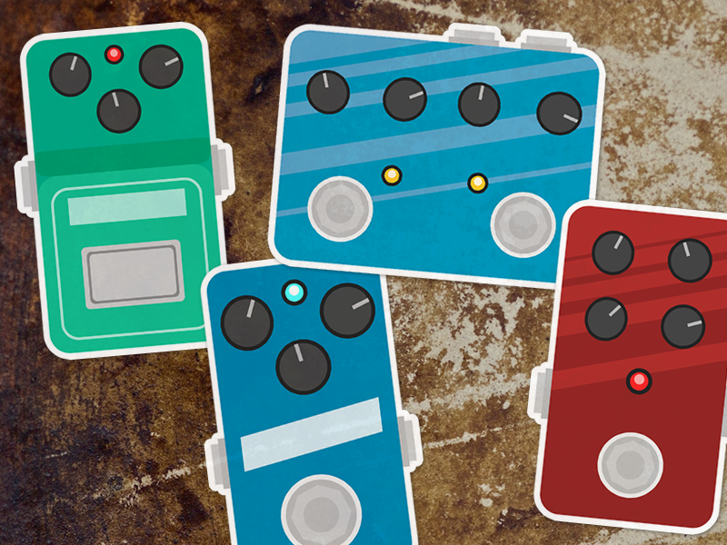 Guitar FX Pedal Stickers by Dave Waller on Dribbble