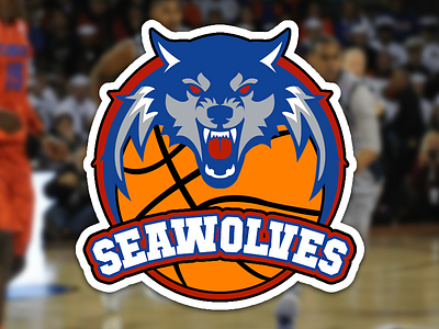 Go Seawolves! ball basketball sticker mule wolf wolves
