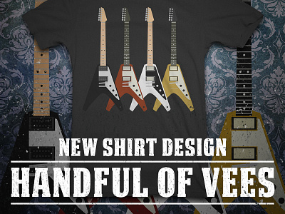 Handful of Vees - t-shirt design giveaway guitar guitars metal music neatoshop rock shirt t shirt