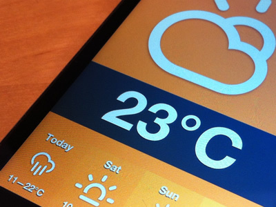 iPhone Weather App app climacons climate grey ios iphone orange temperature weather white yellow