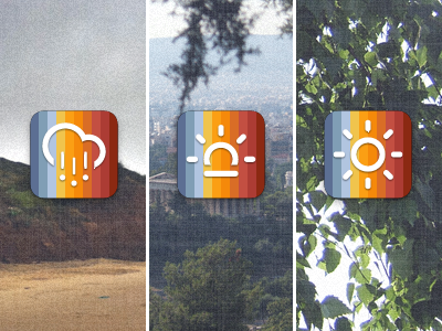Weather app IOS icon ideas app apple blue climacons cloud icon ios iphone orange red spectrum weather yellow