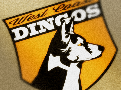 Sports badge - warmup exercises #4 badge black dingo dog orange sports white wisdom script