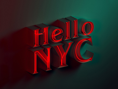 Hello NYC 3d 3dtype design lettering neon neonlights type typography