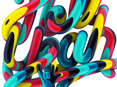 Hell Yeah 3d colors illustration lettering typography