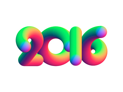 Happy 2016! 2016 3d colors illustration lettering typography year