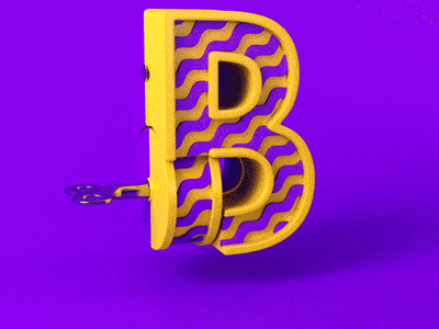 B! 36daysoftype 3d animation b cinema4d letters motiongraphics typography