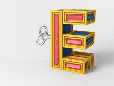E! 36daysoftype 3d animation cinema4d e letters motiongraphics typography