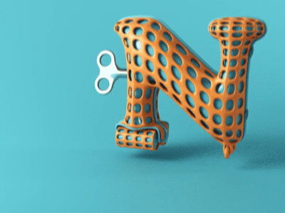 N! 36daysoftype 3d animation cinema4d letters motiongraphics n typography