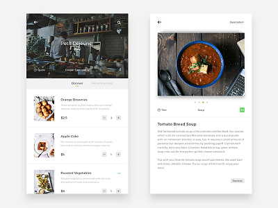 Food App Experiment clean cooking delivery flat food ios iphone minimal minimalism mobile ui ux