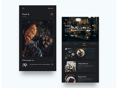 Restaurant App - Dark Interface