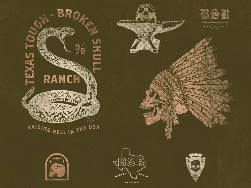 Broken Skull Ranch Apparel Graphics By Eric Waetzig - Hardworth Design 