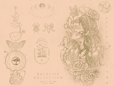 Eric Waetzig Meandgonzo Graphic Illustration Design Cadence pale wanderlust lunar tattoo floral gypsy nature graphic design illustration meandgonzo eric waetzig