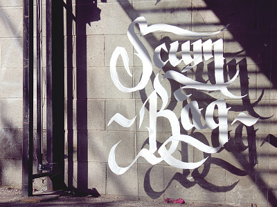 Floating Calligraphy calligraffiti calligraphy floating graffiti hand lettering mural script script lettering scum scum bag shadows type typogaphy