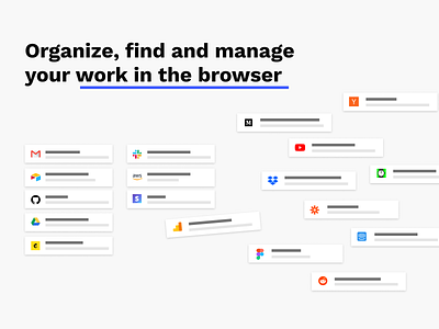 Organize, find, and manage your work in the browser bookmarks browser browser extension chrome extension productivity app tab manager tabs