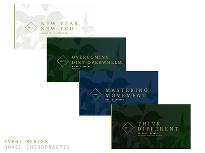 2019 January Lecture Series | Novel Chiropractic brand brand and identity event design