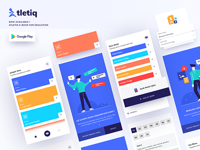 Atletiq E-Book - Application app design apps branding design e book illustration quiz ui ux