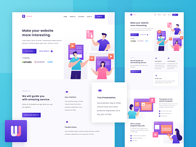 WeBuild - Landing Page Exploration companies website homepage illustration landing page programming template ui web design webdevelopment website website builder