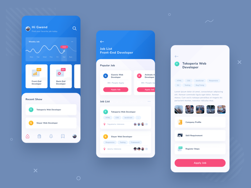 Joblist Application by Anggayudha on Dribbble