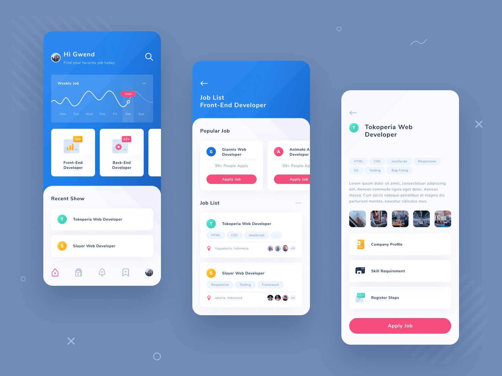 Joblist Application by Anggayop on Dribbble