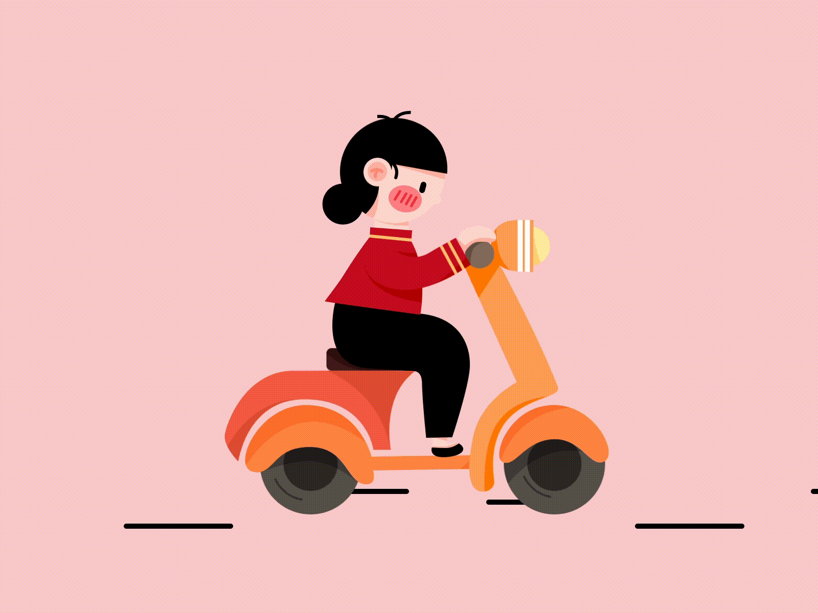 Motorcycle girl ae design illustration illustration web