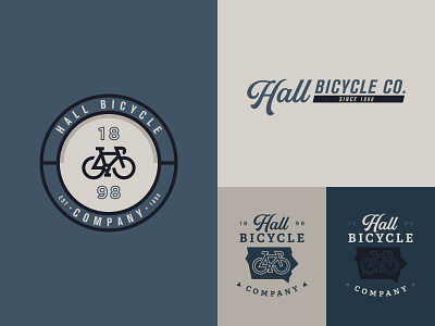 Hall Bicycle Company Brand Identity bicycle bicycle logo bike bike icon bike logo brand identity clean icon logo minimal retro retro logo
