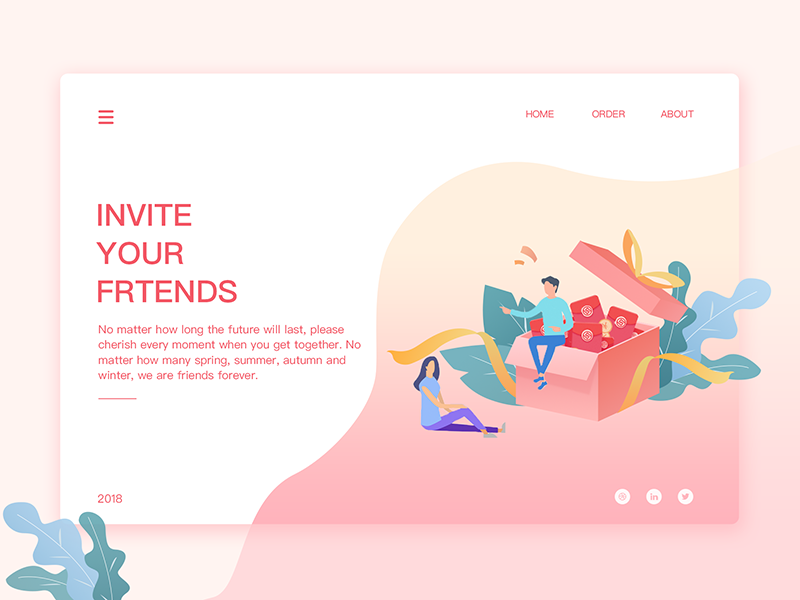 Invite your friends 设计 ui 插图