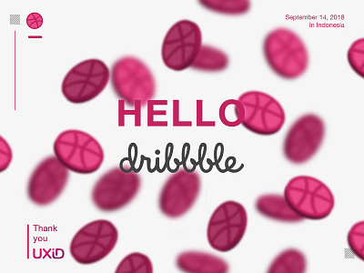 Hello Dribbble coin colour design dribbble firstshoot hello dribbble ilustration invite uxid