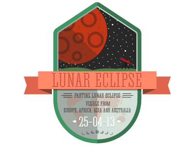 Partical Lunar Eclipse badge eclipse lunar moon patch simple vector