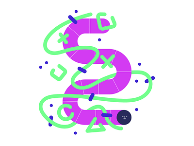 worm of chaos abstract chaos illustration neon shapes simple worm