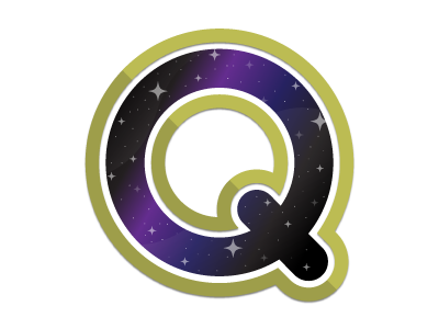 Q is for Quantum cosmos letter q quantum space type typography