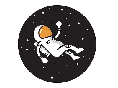 Floating In Space astronaut cosmos flat simple space