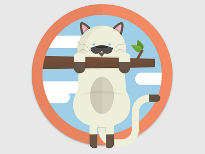 Hang In There Kid cat character design flat hanging illustration kitty