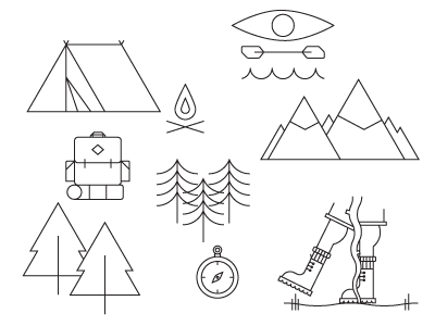 Camping icons 01