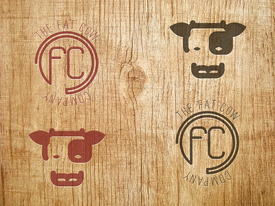 The Fat Cow Company Logo rework branding branding iron cow icon identity