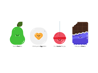 Ye Olde Valentines yay cards character chocolate cute egg illustration lolly pear puns silly valentines