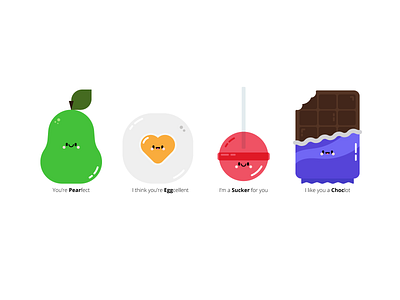 Ye Olde Valentines yay cards character chocolate cute egg illustration lolly pear puns silly valentines