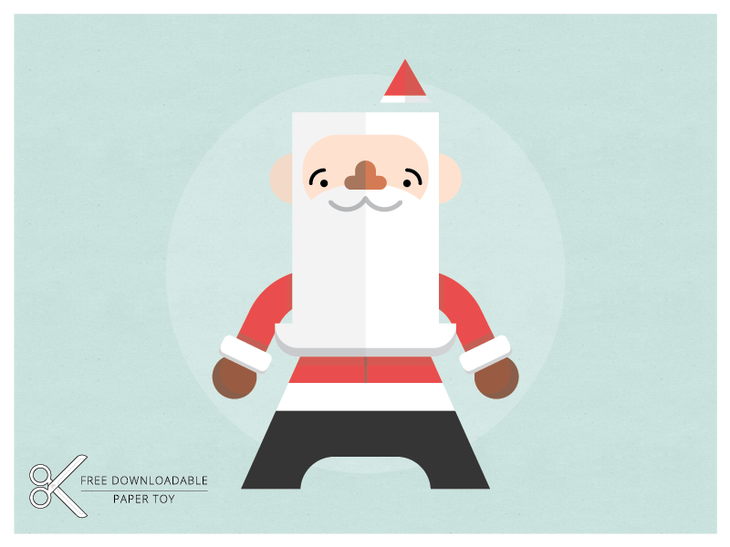 Santa Paper Toy free download paper toy craft diy color-in santa christmas xmas jolly beardy guy