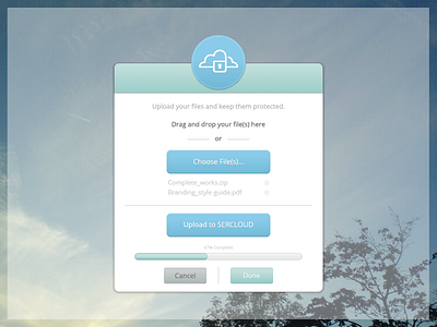 SerCloud Uploader app cloud interface logo simple ui uploader web widget